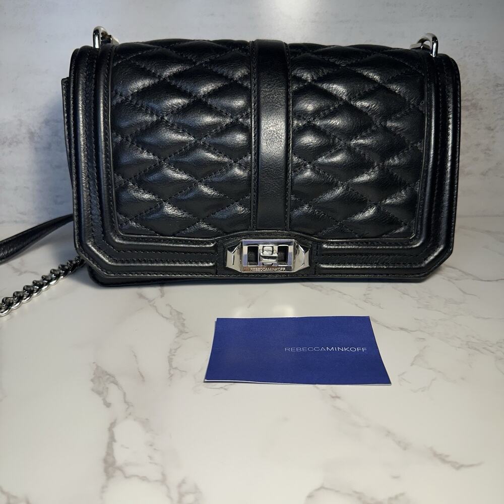 Black Quilt Leather Rebecca Minkoff Shoulder Purse